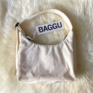 NWT Baggu Mini Nylon Shoulder Bag - Ivory